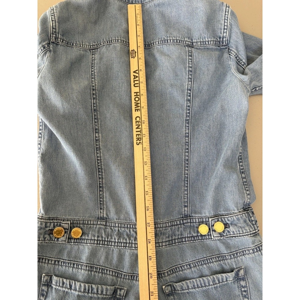 Michael Kors Woman Sz 0 Tencel Wide Leg Denim Jean Jumpsuit Coastal Cowgirl - Picture 8 of 13